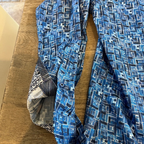 Robert Graham Blue/Black Button Down Shirt L - Picture 4 of 7